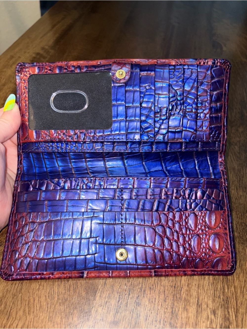Brahmin NWT Ady - Dawning Ombré - Dusk Inspired Leather Wallet - Plum - Picture 9 of 14